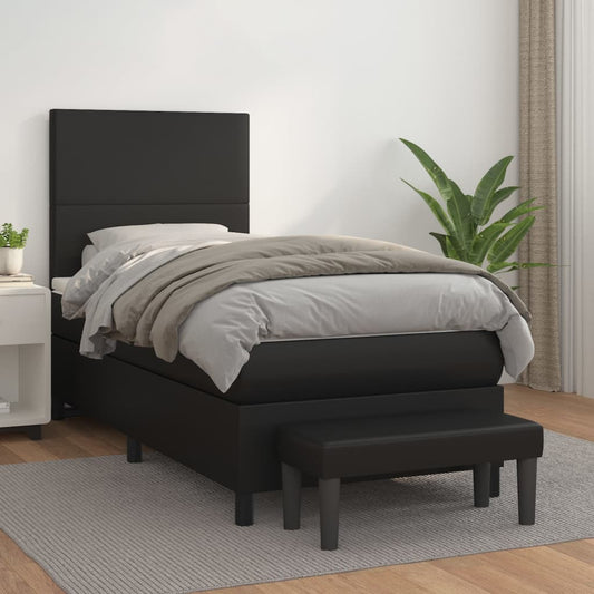 Boxspringbett Mit Matratze Kunstleder Schwarz