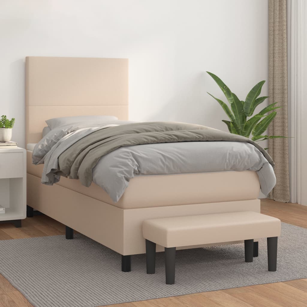 Boxspringbett Matratze -Braun 140X200Cm Kunstleder Cappuccino