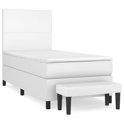 Boxspringbett Mit Matratze Kunstleder Weiß