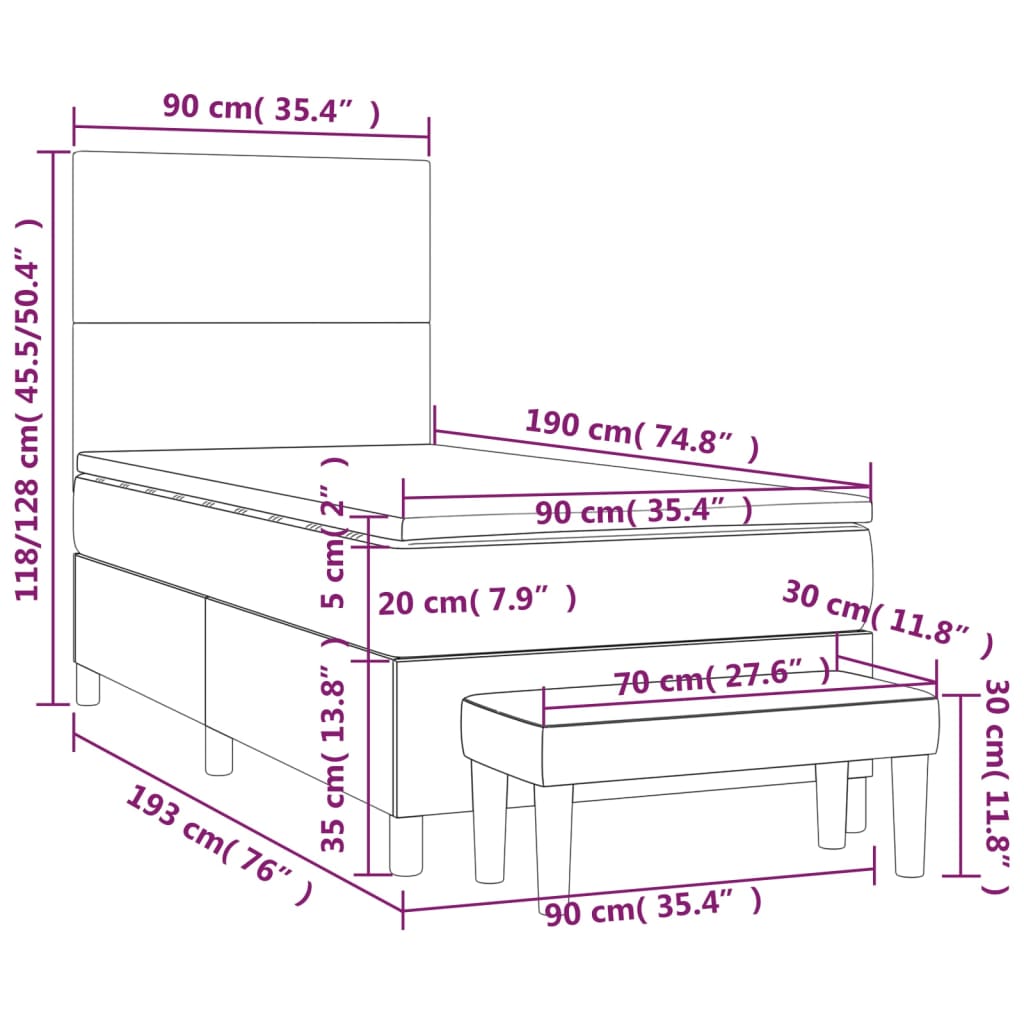 Boxspringbett Mit Matratze Kunstleder Weiß