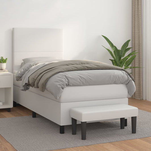 Boxspringbett Mit Matratze Kunstleder Weiß