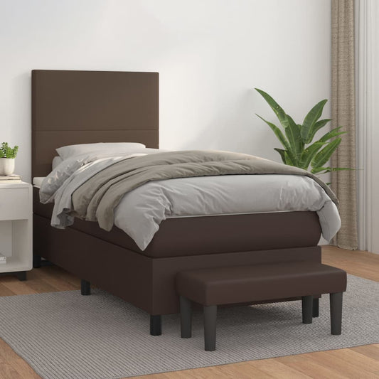 Boxspringbett Mit Matratze Kunstleder Braun