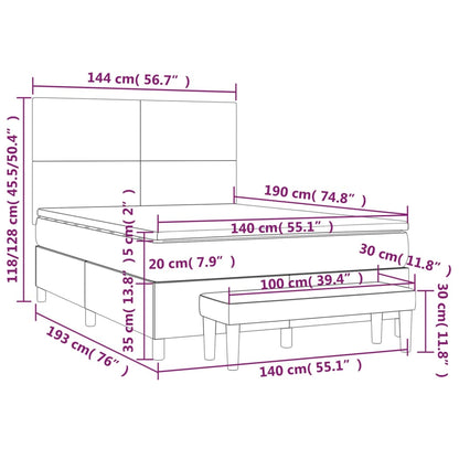 Boxspringbett Mit Matratze Kunstleder Creme
