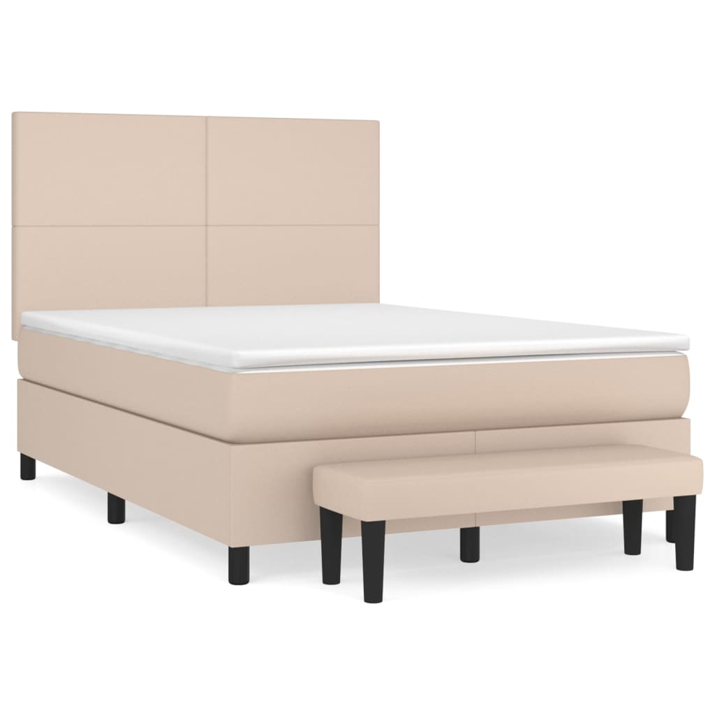 Boxspringbett Matratze -Braun 140X200Cm Kunstleder Cappuccino