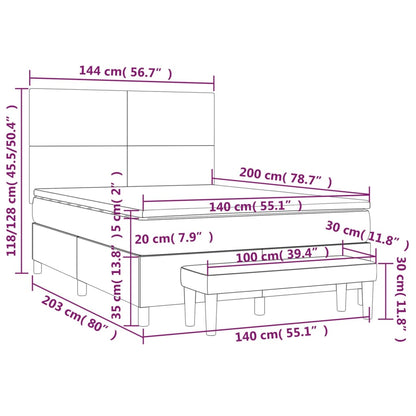 Boxspringbett Matratze -Braun 140X200Cm Kunstleder Cappuccino