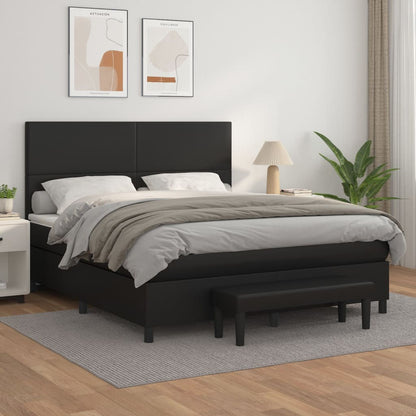 Boxspringbett Mit Matratze Kunstleder Schwarz