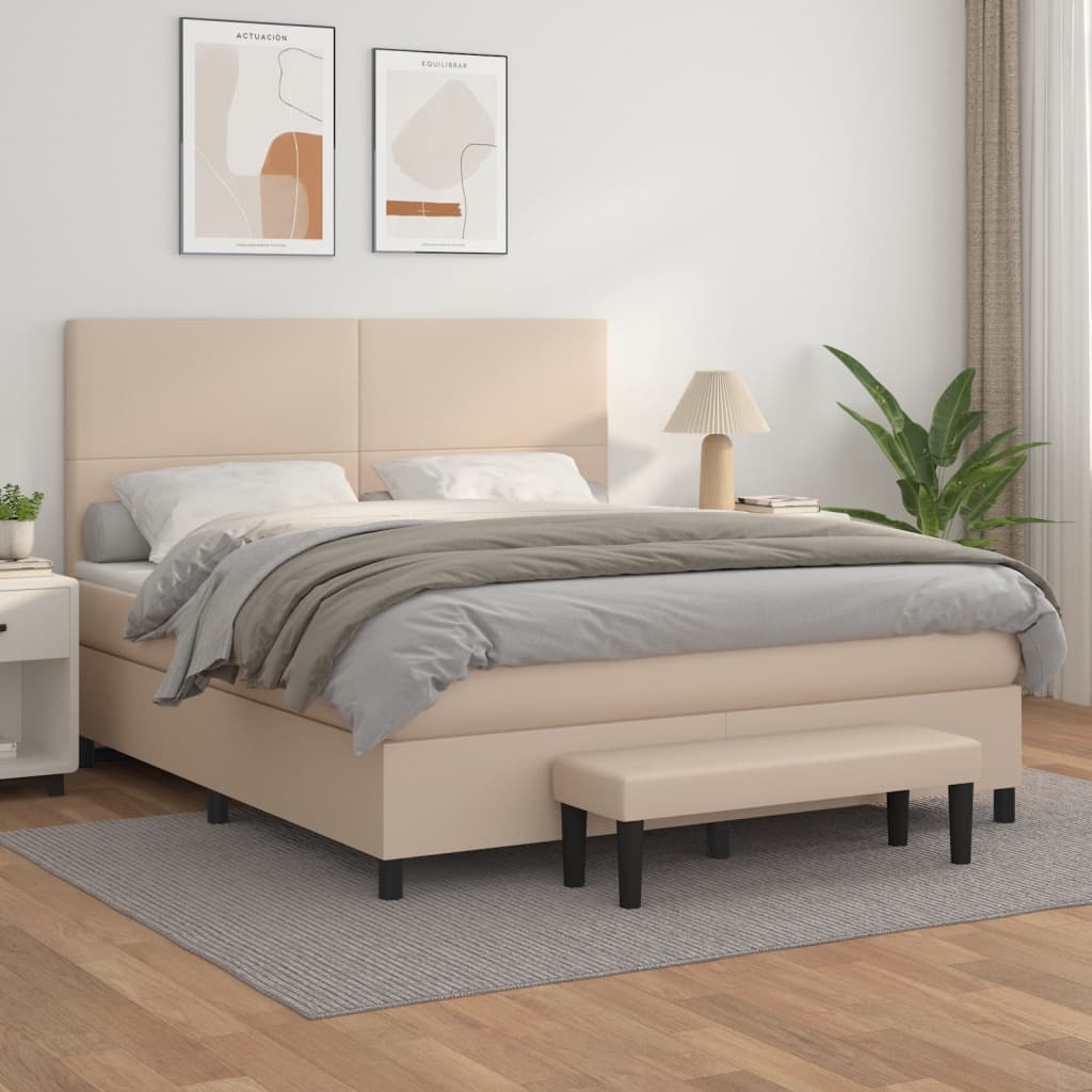 Boxspringbett Matratze -Braun 140X200Cm Kunstleder Cappuccino