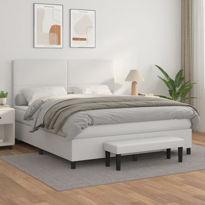 Boxspringbett Mit Matratze Kunstleder Weiß
