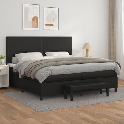Boxspringbett Mit Matratze Kunstleder Schwarz