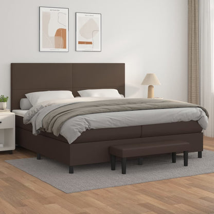 Boxspringbett Mit Matratze Kunstleder Braun