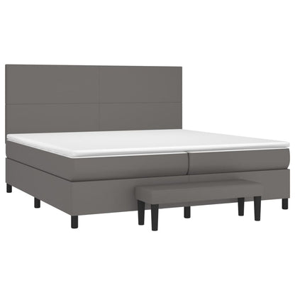 Boxspringbett Mit Matratze Kunstleder Grau