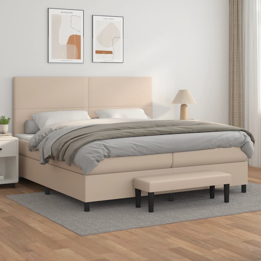 Boxspringbett Matratze -Braun 140X200Cm Kunstleder Cappuccino