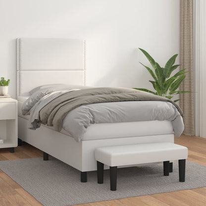 Boxspringbett Mit Matratze Kunstleder Weiß