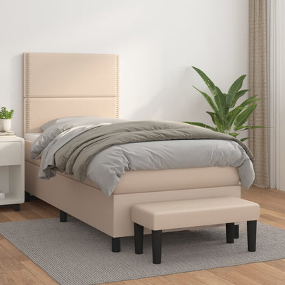 Boxspringbett Matratze -Braun 140X200Cm Kunstleder Cappuccino