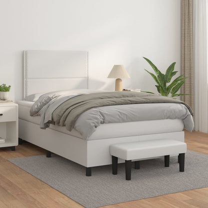 Boxspringbett Mit Matratze Kunstleder Weiß