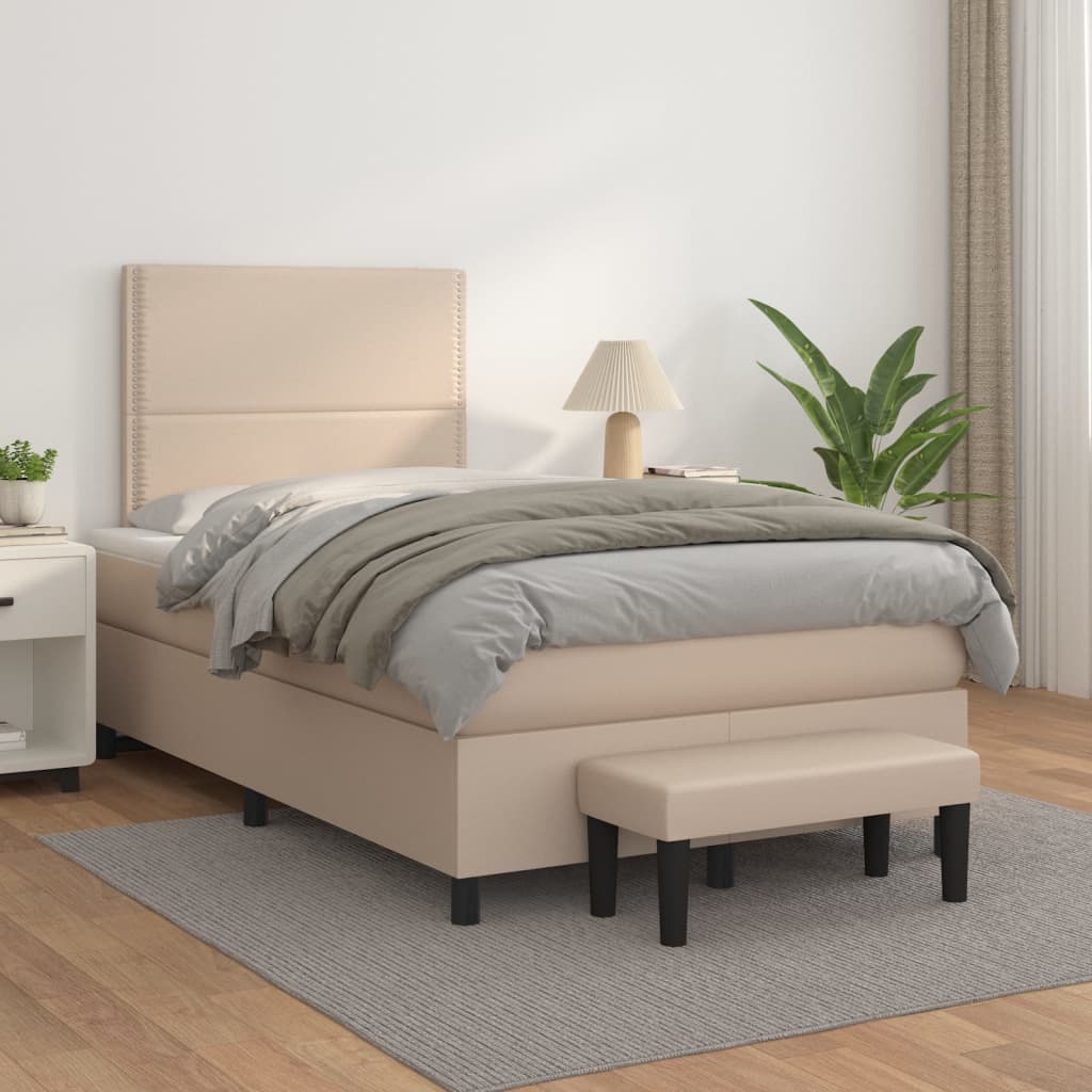 Boxspringbett Matratze -Braun 140X200Cm Kunstleder Cappuccino
