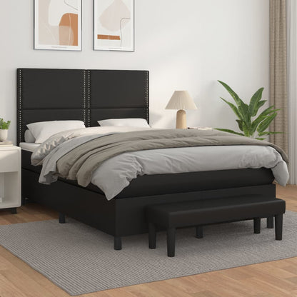 Boxspringbett Mit Matratze Kunstleder Schwarz