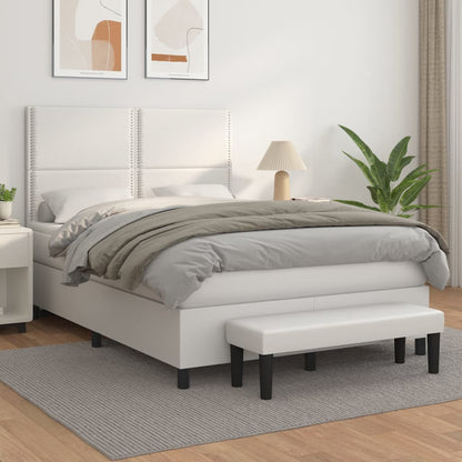 Boxspringbett Mit Matratze Kunstleder Weiß