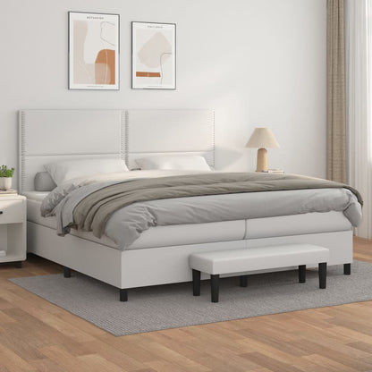 Boxspringbett Mit Matratze Kunstleder Weiß