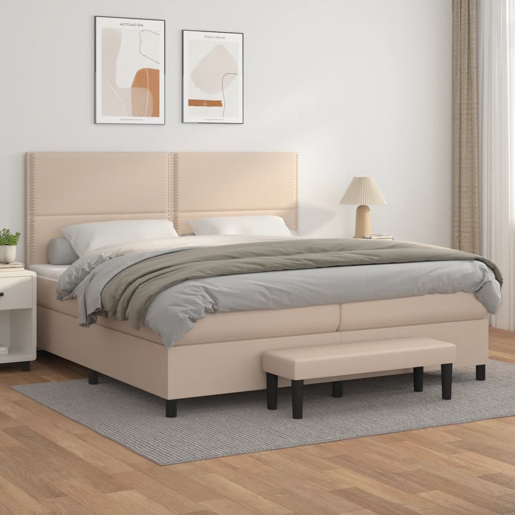 Boxspringbett Matratze -Braun 140X200Cm Kunstleder Cappuccino