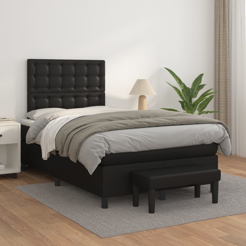 Boxspringbett Mit Matratze Kunstleder Schwarz