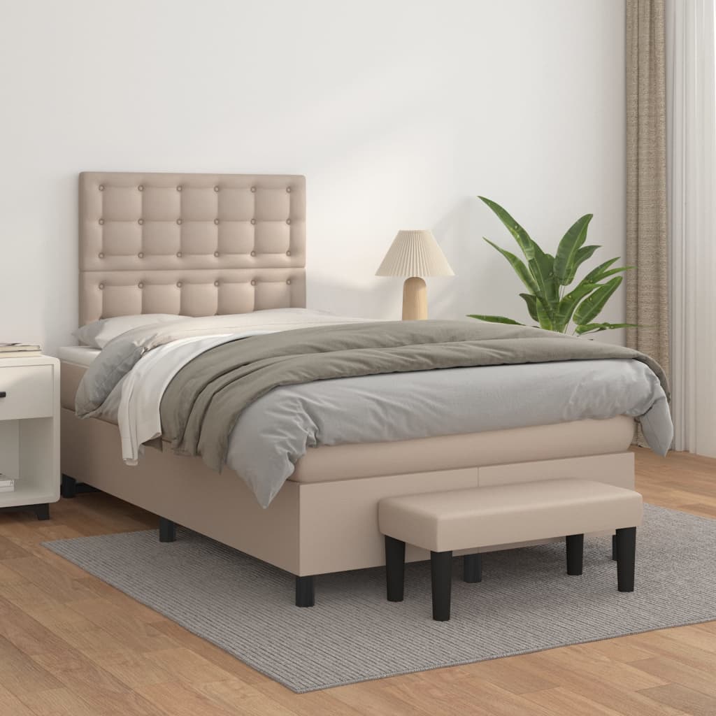 Boxspringbett Matratze -Braun 140X200Cm Kunstleder Cappuccino