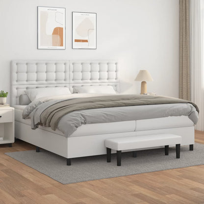Boxspringbett Mit Matratze Kunstleder Weiß