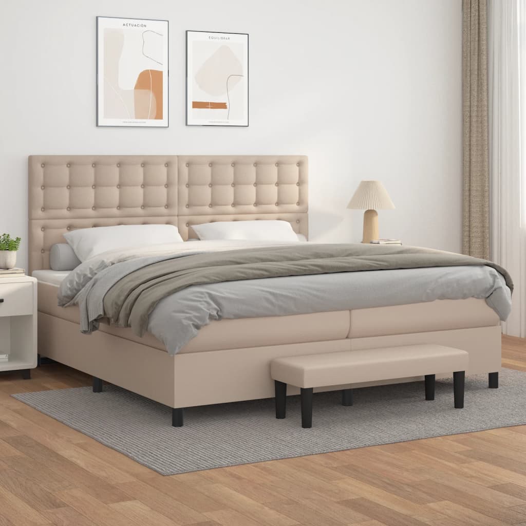 Boxspringbett Matratze -Braun 140X200Cm Kunstleder Cappuccino