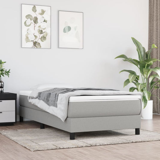 Boxspringbett Mit Matratze Stoff Hellgrau