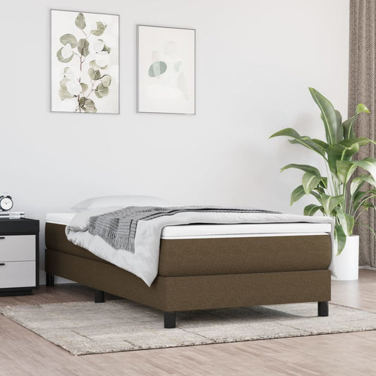 Boxspringbett Mit Matratze Stoff Dunkelbraun