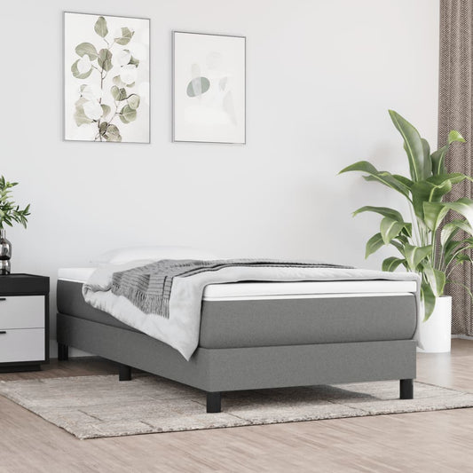 Boxspringbett Mit Matratze Stoff Dunkelgrau