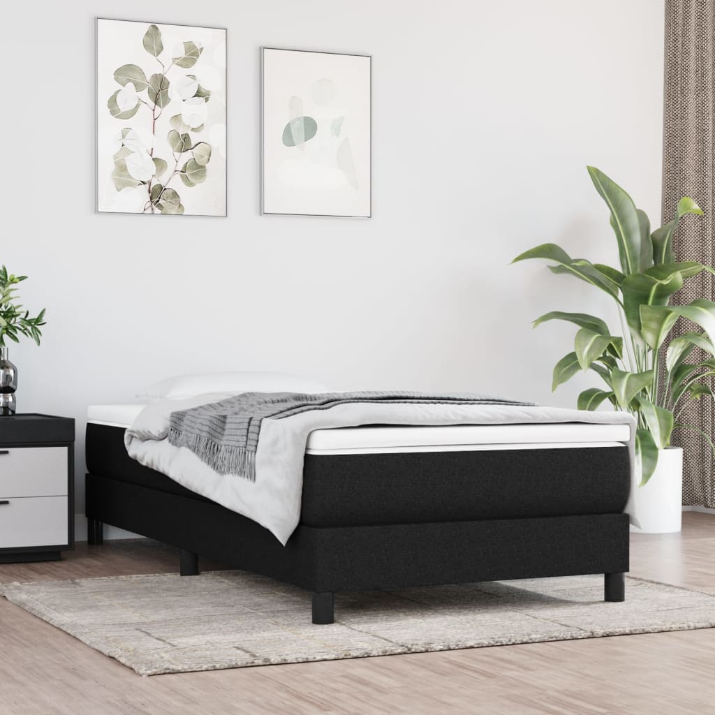 Boxspringbett Mit Matratze Stoff Schwarz