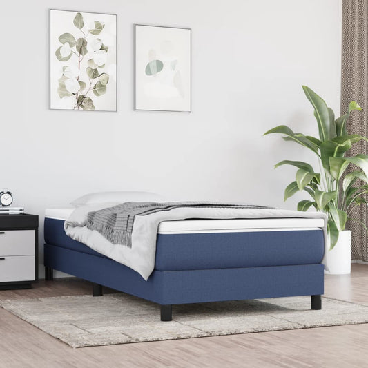 Boxspringbett Mit Matratze Stoff Blau