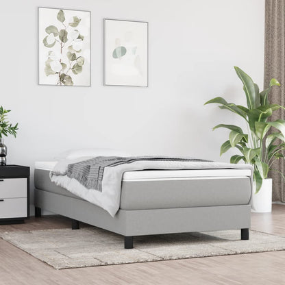 Boxspringbett Mit Matratze Stoff Hellgrau
