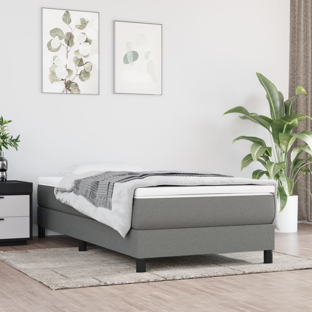 Boxspringbett Mit Matratze Stoff Dunkelgrau
