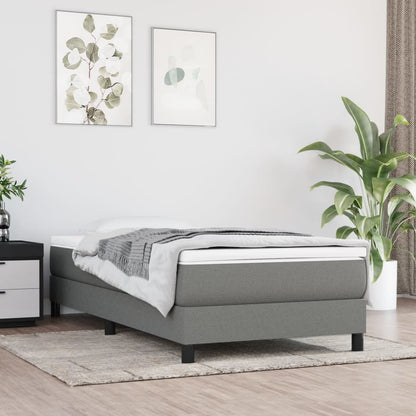 Boxspringbett Mit Matratze Stoff Dunkelgrau