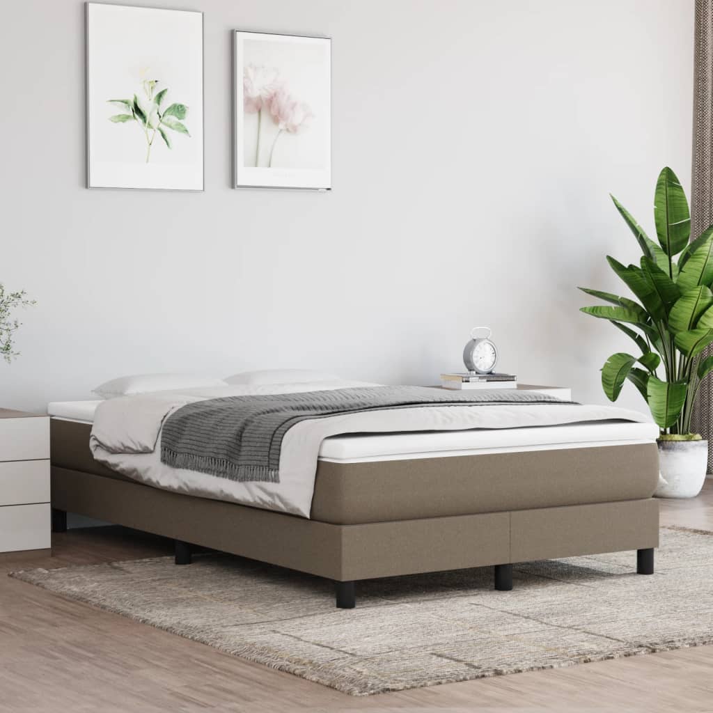 Boxspringbett Mit Matratze Stoff Taupe