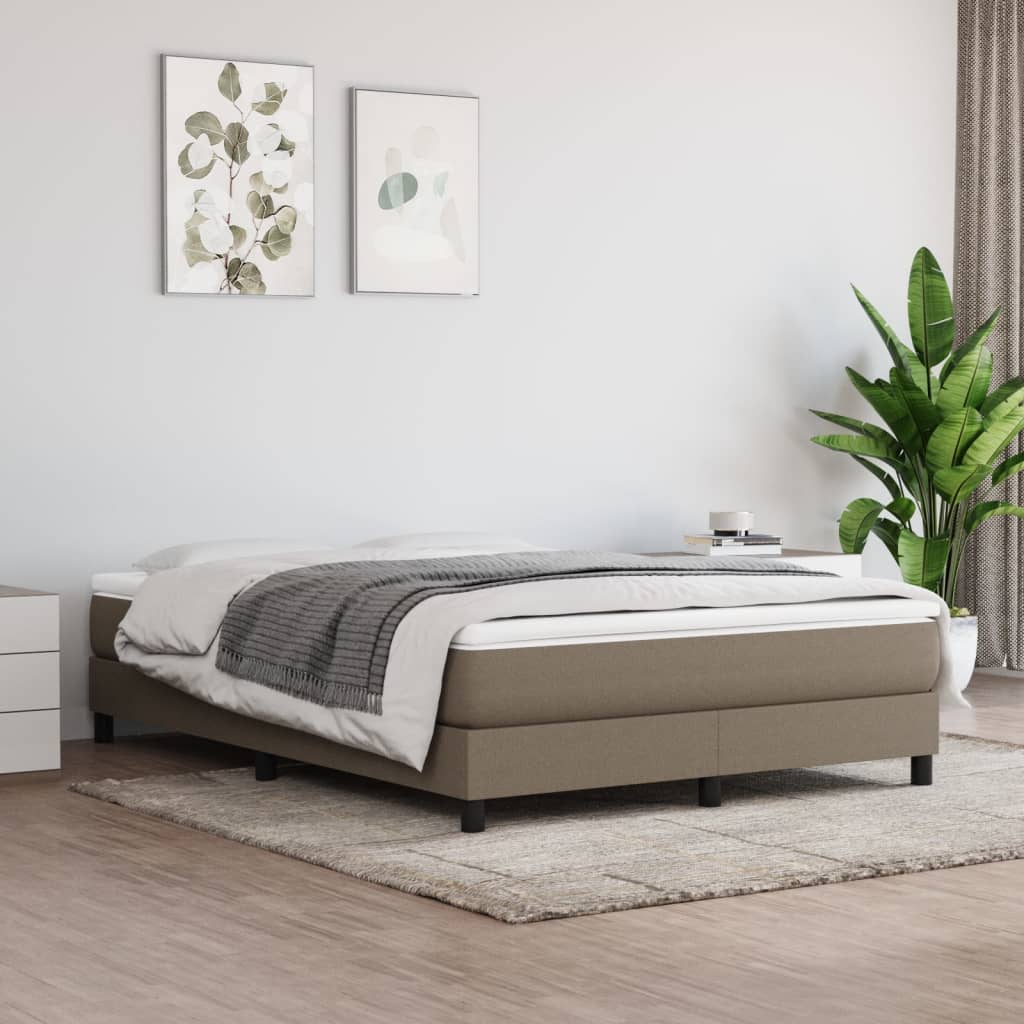 Boxspringbett Mit Matratze Stoff Taupe