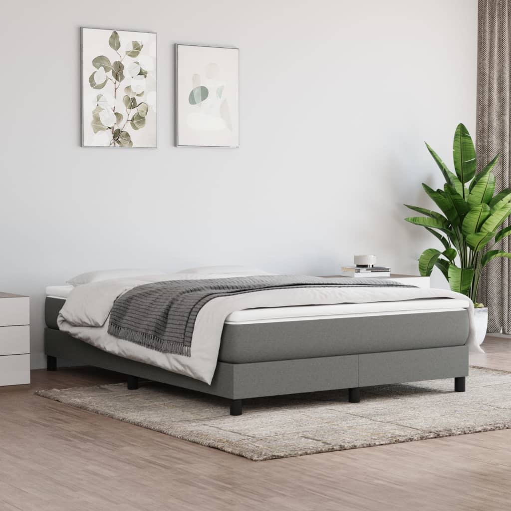 Boxspringbett Mit Matratze Stoff Dunkelgrau