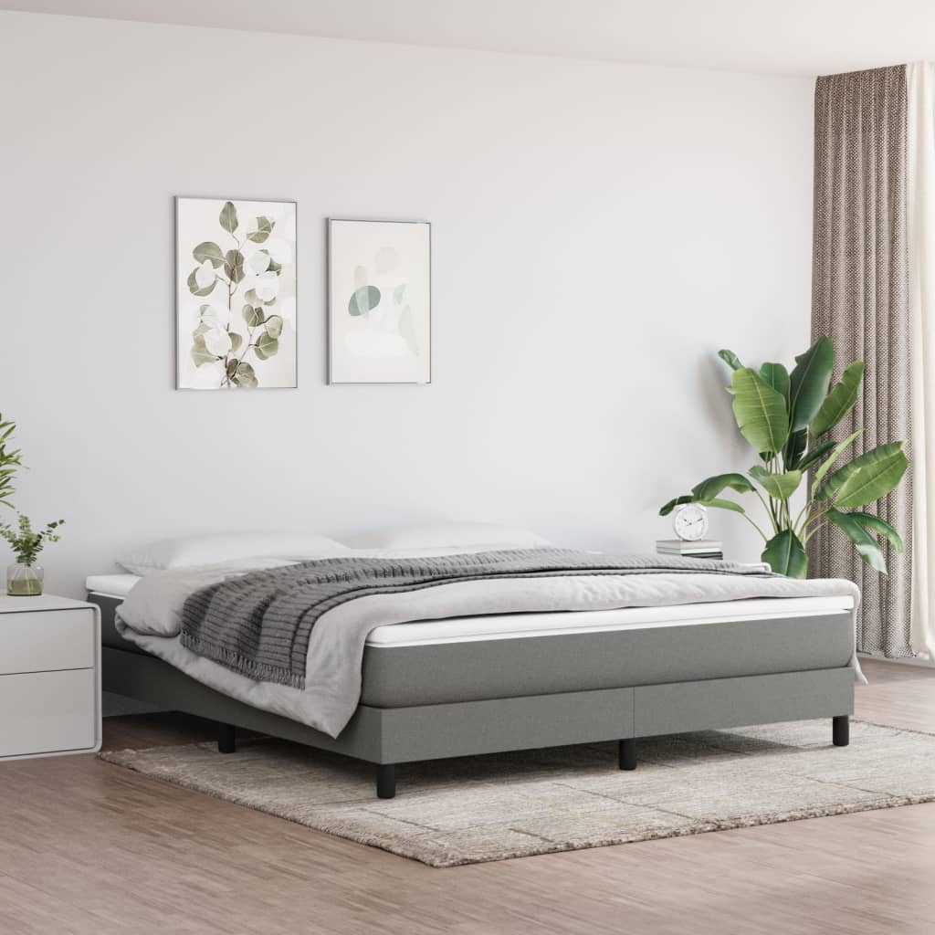 Boxspringbett Mit Matratze Stoff Dunkelgrau