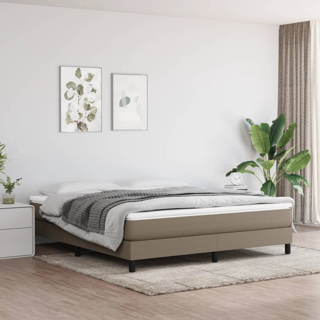Boxspringbett Mit Matratze Stoff Taupe
