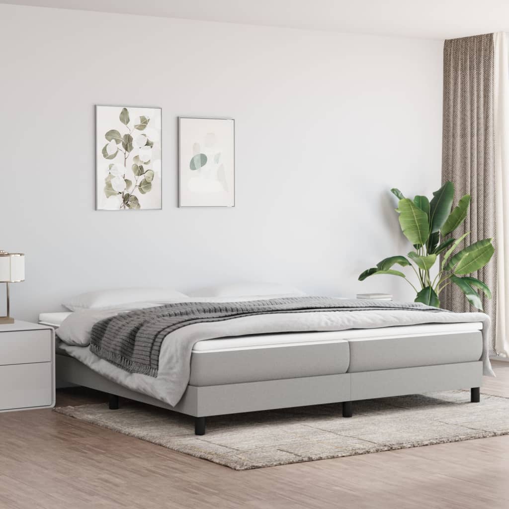Boxspringbett Mit Matratze Stoff Hellgrau