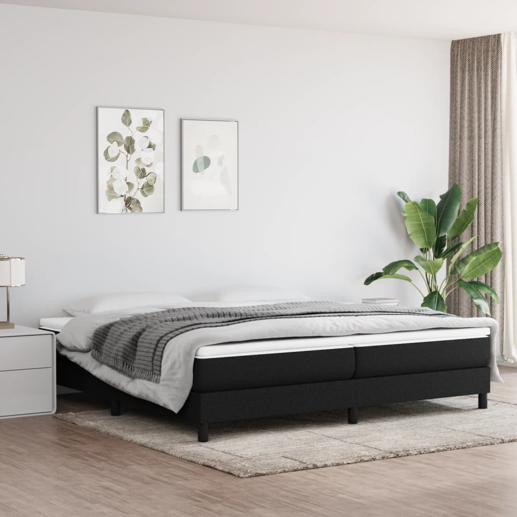 Boxspringbett Mit Matratze Stoff Schwarz