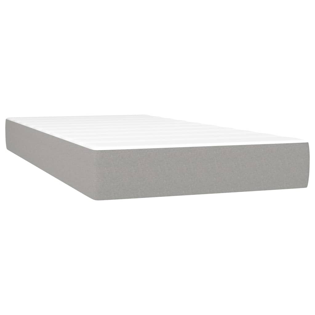 Boxspringbett Mit Matratze Stoff Hellgrau