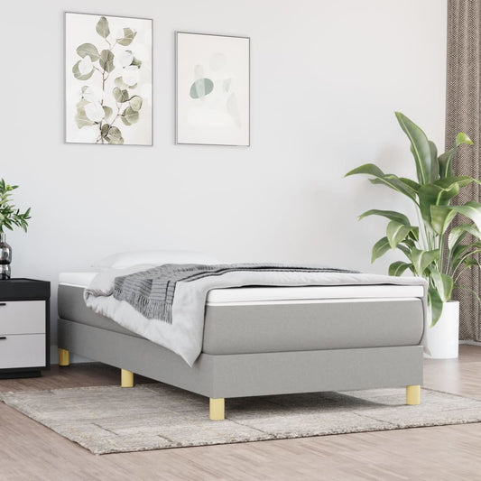 Boxspringbett Mit Matratze Stoff Hellgrau