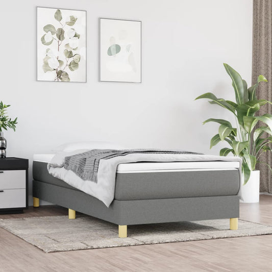 Boxspringbett Mit Matratze Stoff Dunkelgrau