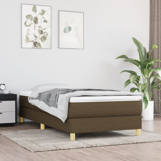Boxspringbett Mit Matratze Stoff Dunkelbraun