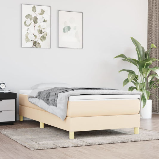 Boxspringbett Mit Matratze Stoff Creme