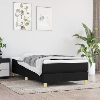 Boxspringbett Mit Matratze Stoff Schwarz