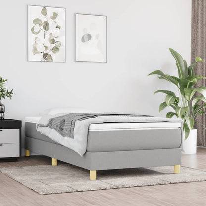 Boxspringbett Mit Matratze Stoff Hellgrau